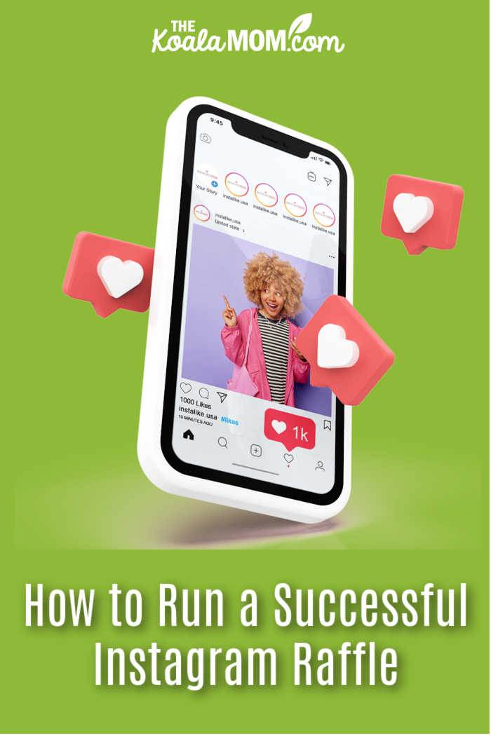 How to Run a Successful Instagram Raffle. Image of Instagram on a cell phone by Insta Like USA from Pixabay.