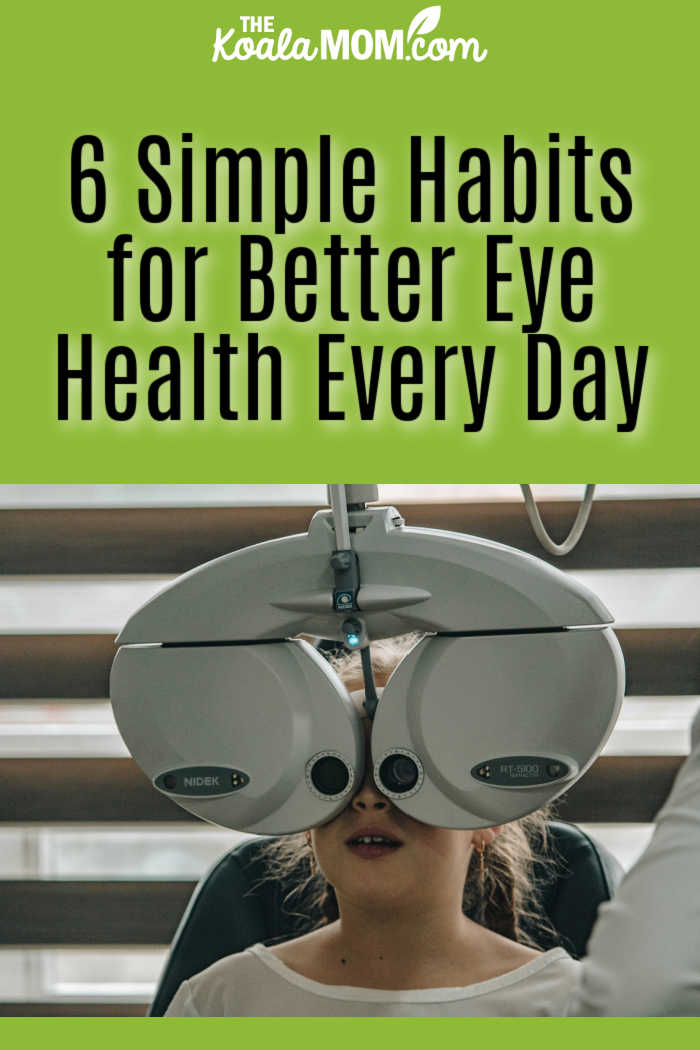 6 Simple Habits for Better Eye Health Every Day. Photo of girl behind a optometrist eye testing machine by nrd on Unsplash