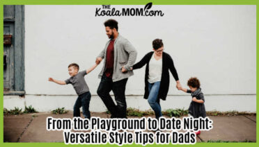 From the Playground to Date Night: Versatile Style Tips for Dads. Photo of family of four walking along a sidewalk by Emma Bauso via Pexels.