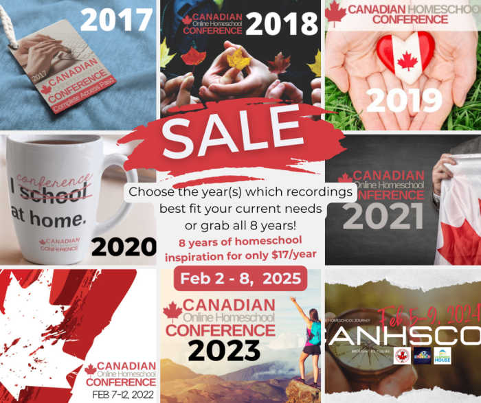 Canadian Online Homeschool Conference SALE Feb 1-8 2025