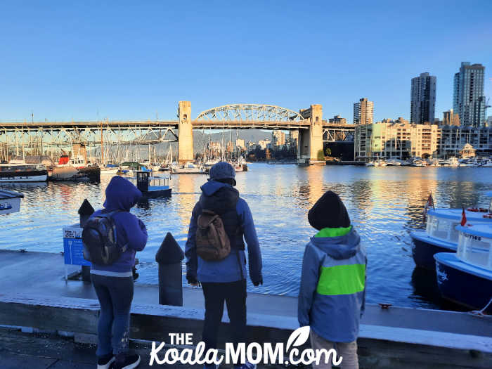 Kids waiting on the False Creek ferry dock in Vancouver. Photo by Bonnie Way.