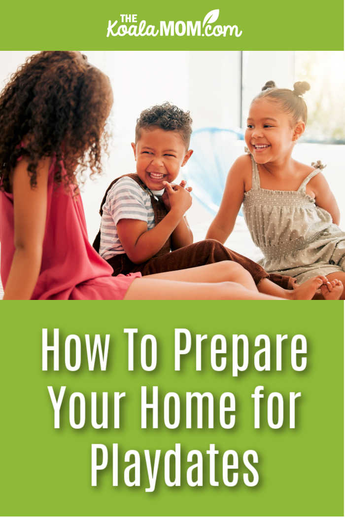 How To Prepare Your Home for Playdates. Stock photo of three kids hanging out and laughing together.