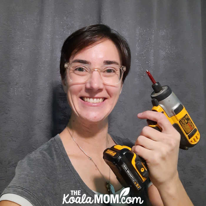 Bonnie Way takes a selfie with her new impact driver.