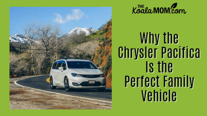 Why the Chrysler Pacifica Is the Perfect Family Vehicle. Photo of white minivan on a highway with mountains in the background by jacky xing via Pexels.