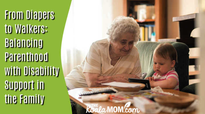 From Diapers to Walkers: Balancing Parenthood with Disability Support in the Family. Photo of elderly woman watching baby play nearby by Marcell Pálmai via Pexels.