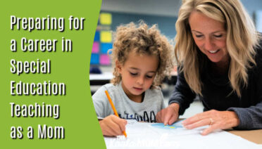 Preparing for a Career in Special Education Teaching as a Mom. Stock photo of teacher working with young student on homework.