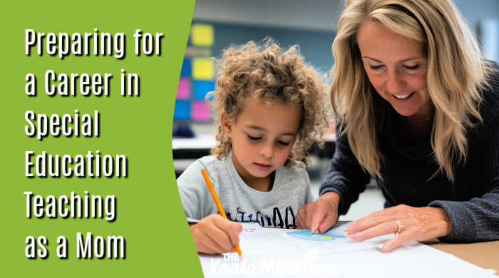 Preparing for a Career in Special Education Teaching as a Mom. Stock photo of teacher working with young student on homework.