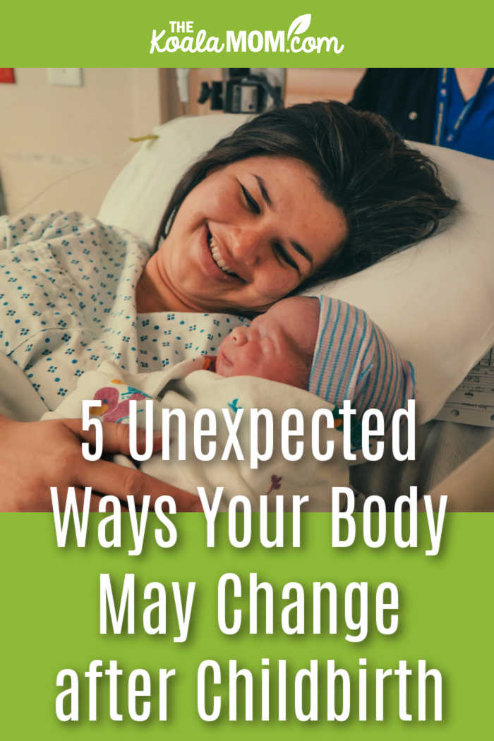 5 Unexpected Ways Your Body May Change after Childbirth. Photo of happy Mom smiling at her newborn baby in a hospital bed by Gabriel Tovar on Unsplash.