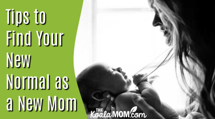 Tips to Find Your New Normal as a New Mom. Black and white photo of new mom holding a baby in front of a bright window by Zach Lucero via Pexels.