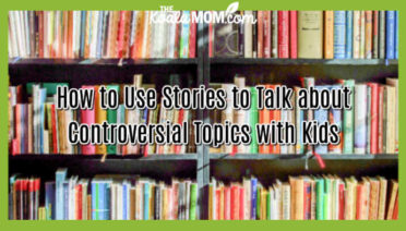 How to Use Stories to Talk about Controversial Topics with Kids. Photo of books on a shelf by Pixabay.
