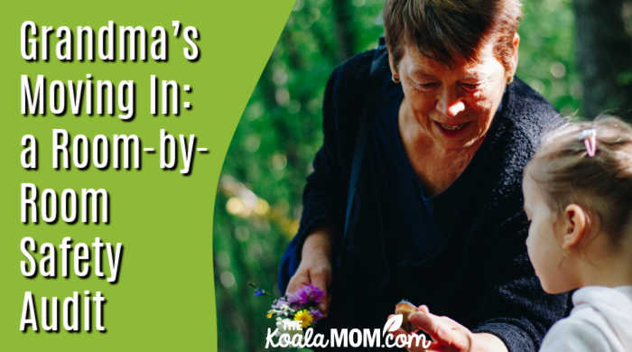 Grandma’s Moving In: a Room-by-Room Safety Audit. Photo of older woman in black dress showing girl a flower by Sergiu Vălenaș on Unsplash.