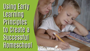 Using Early Learning Principles to Create a More Successful Homeschool. Photo of mom helping son write in a notebook by Tima Miroshnichenko via Pexels.