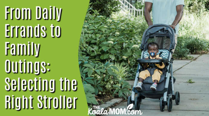 From Daily Errands to Family Outings: Selecting the Right Stroller. Photo of black dad pushing baby in a stroller by Sasha Kim via Pexels.