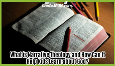 What is Narrative Theology and How Can It Help Kids Learn about God? Photo of Bible with pencil crayons around it by John-Mark Smith via Pexels.