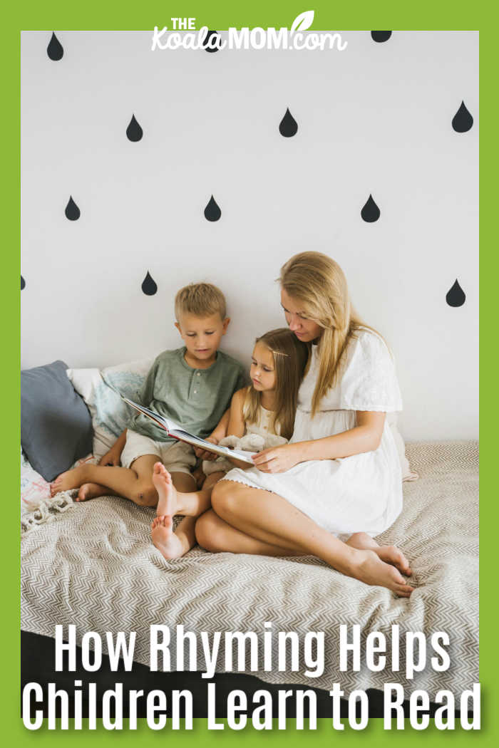 How Rhyming Helps Children Learn to Read. Photo of mom reading to her two children by Tima Miroshnichenko via Pexels.