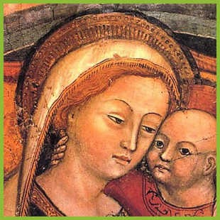 Icon-style image of Our Lady of Good Counsel via Wikipedia.