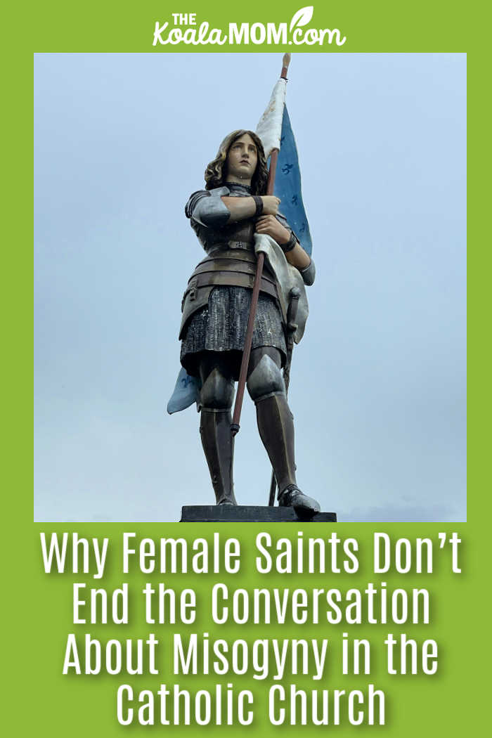 Why Female Saints Don’t End the Conversation About Misogyny in the Church. Photo of statue of Joan of Arc against a blue sky background by Relaxing Journeys via Pexels.
