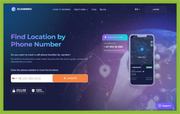 Screenshot of Scannero website.