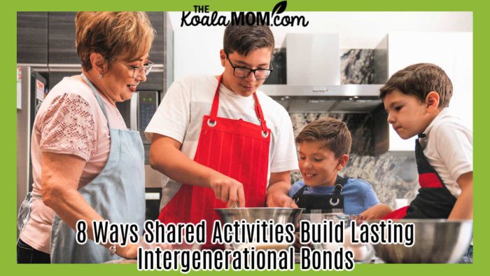 8 Ways Shared Activities Build Lasting Intergenerational Bonds. Photo of grandma watching 3 kids mix pancake batter together by Los Muertos Crew via Pexels.