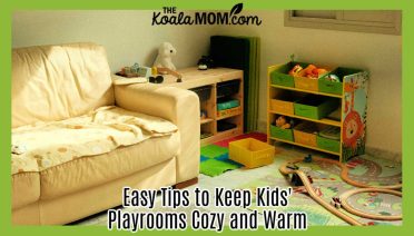 Easy Tips to Keep Kids' Playrooms Cozy and Warm. Photo of playroom with a yellow couch, multi-color toy bin and rugs on the floor by Roman Kravtsov via Unsplash.