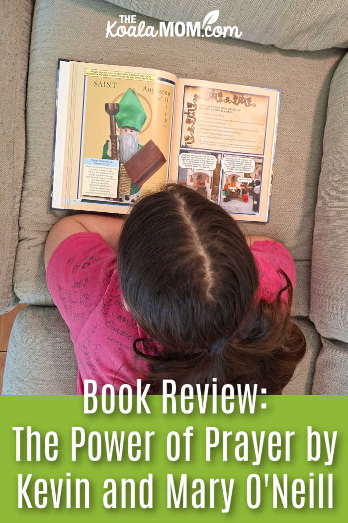The Power of Prayer by Kevin and Mary O'Neill. Photo of girl laying on her stomach reading the book by Bonnie Way.