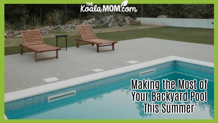 Making the Most of Your Backyard Pool This Summer. Photo of two deck chairs facing a backyard pool by Nina Fiedler via Pexels.