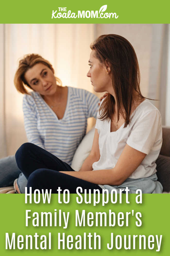 How to Support a Family Member's Mental Health Journey. Photo of two women talking on a couch by www.kaboompics.com via Pexels.