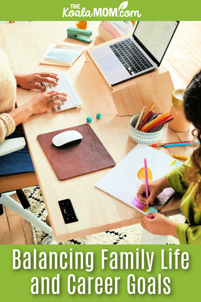 Balancing Family Life and Career Goals. Photo of mom and child working at a table together by ergonofis via Pexels.
