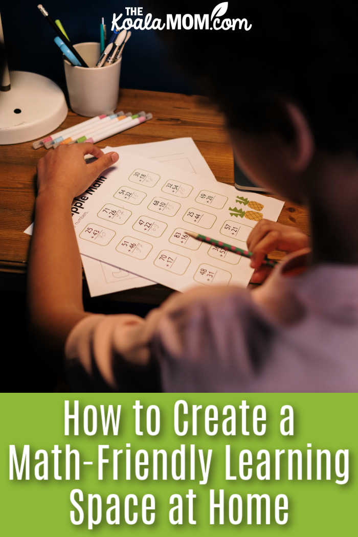 How to Create a Math-Friendly Learning Space at Home. Photo of black-haired girl looking at math problems on a table, with a cup of pencils nearby, by cottonbro studio via Pexels.