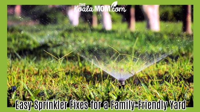 Easy Sprinkler Fixes for a Family-Friendly Yard. Photo of automatic sprinkler watering green lawn by Q. Hưng Phạm via Pexels.