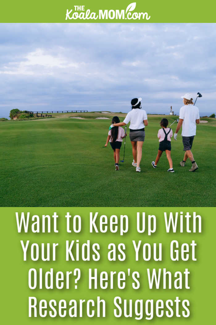 Want to Keep Up With Your Kids as You Get Older? Here's What Research Suggests. Photo of family walking on a golf course by Mikhail Nilov via Pexels.