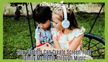 How Parents Can Create Screen-Free Family Moments through Music. Photo of girl and boy sitting in a swing together, listening to music, by Vika Glitter via Pexels.