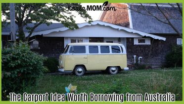 The Carport Idea Worth Borrowing from Australia. Photo of a yellow VW van parked in front of a low brown home by Nik Cvetkovic via Pexels.