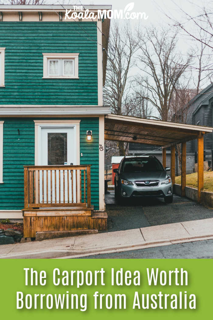 The Carport Idea Worth Borrowing from Australia. Photo of small grey car parked in a carport beside a tall green and white house by Erik Mclean via Pexels.