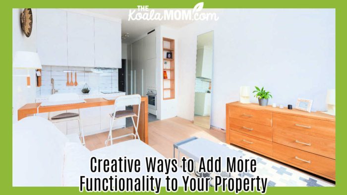 Creative Ways to Add More Functionality to Your Property. Photo of modern white living room and kitchen by Max Vakhtbovych via Pexels.