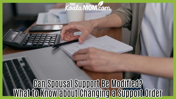 Can Spousal Support Be Modified? What to Know about Changing a Support Order. Photo of man's hands over a desk with a calculator, laptop, and paper by Mikhail Nilov via Pexels.