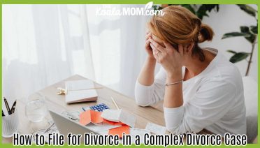 How to File for Divorce in a Complex Divorce Case. Photo of woman with her head in her hands, and receipts and computer on desk in front of her, by https://kaboompics.com/ via Pexels.