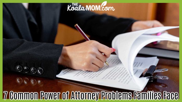 7 Common Power of Attorney Problems Families Face. Photo of woman's hands signing paperwork on a clipboard by Mikhail Nilov via Pexels.