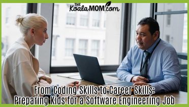 From Coding Skills to Career Skills: Preparing Kids for a Software Engineering Job. Two professionals engaged in a job interview discussion in a modern office setting. Photo by Sora Shimazaki via Pexels.