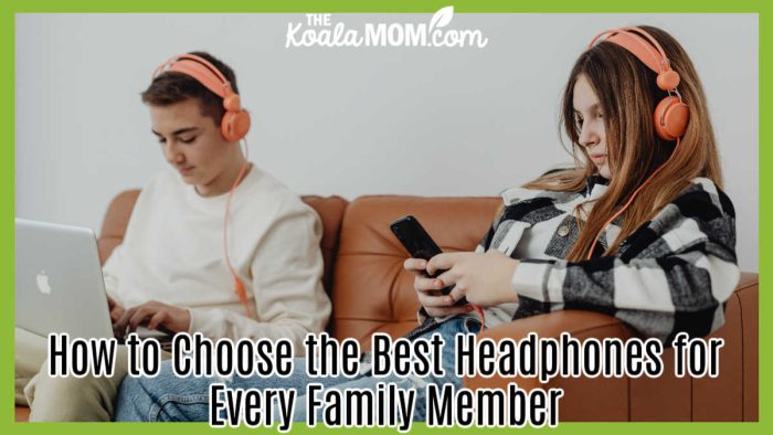 How to Choose the Best Headphones for Every Family Member without Overspending. Two teenagers using electronics with headphones on a couch. Photo by https://kaboompics.com/ via Pexels.