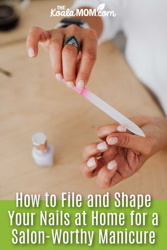 How to File and Shape Your Nails at Home for a Salon-Worthy Manicure. A close-up of a hand filing nails during a home manicure session. Photo by https://kaboompics.com/ via pexels.
