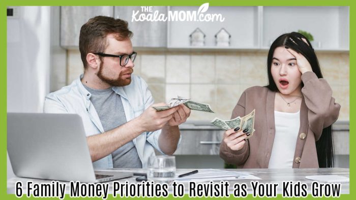 6 Family Money Priorities to Revisit as Your Kids Grow. A shocked couple sitting at a table counting cash, illustrating financial surprise. Photo by Mikhail Nilov via Pexels.