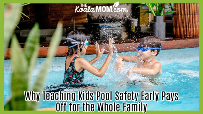 Why Teaching Kids Pool Safety Early Pays Off for the Whole Family. Two children wearing goggles splash and play joyfully in an indoor swimming pool. Photo by Atlantic Ambience via Pexels.