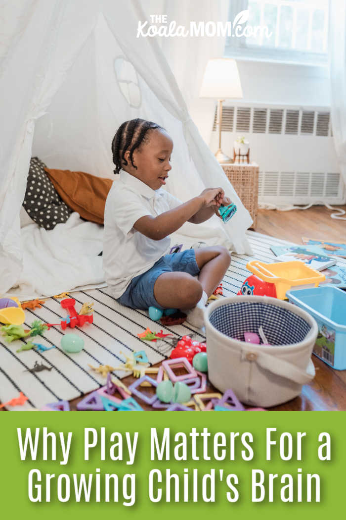 Why Play Matters For a Growing Child's Brain. African American boy playing with colorful toys in a teepee at home. Photo by Mizuno K via Pexels.